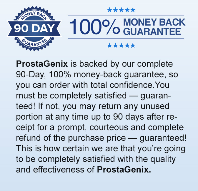 ProstaGenix 100% Money Back Guarantee