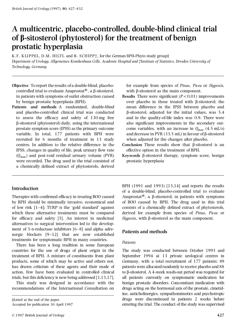 a case study taken from the British Journal of Urology